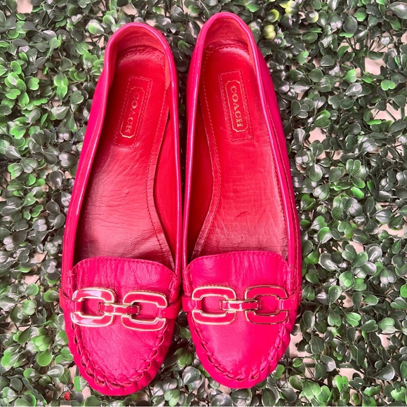 Coach Women's Pink Loafers with Gold Accents, Size: 6.5 - Picture 5 of 10